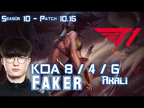 T1 Faker AKALI vs DWG Showmaker SYLAS Mid - Patch 10.16 KR Ranked