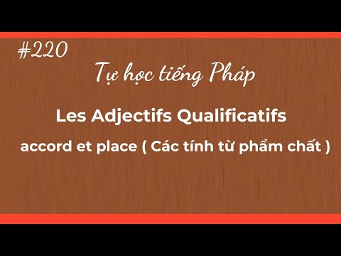 Bai 220 -Tự học tiếng Pháp -Les Adjectifs Qualificativos: acordo e lugar (Các tính từ phẩm chất)