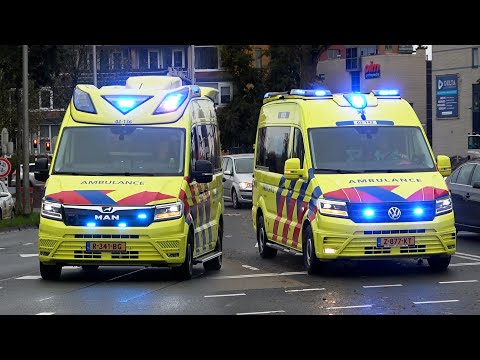 A1, V-Care & Otaris TGE Ambulances van en naar meldingen in Leeuwarden
