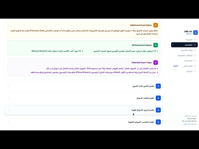 Preview of شهادة CISI CME-3A في الأوراق المالية (AR)