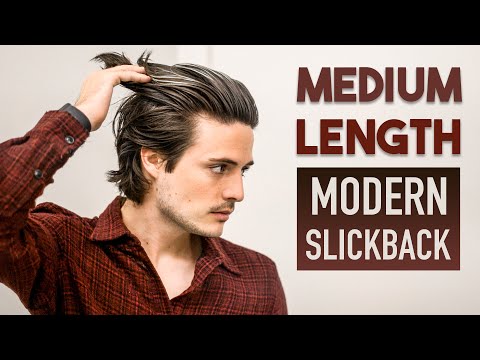 Medium Length Modern Slick Back Tutorial | Mens Long...