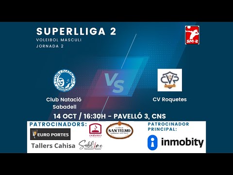 Partit Superlliga2 masculina: CN Sabadell - CV Roquetes (14/10 - 16:30h)