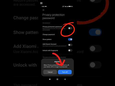 How to off privacy protection password on Redmi | privacy protection password setting #shorts