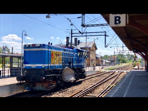 Tåg i Ängelholm samt nedriven kontaktledning