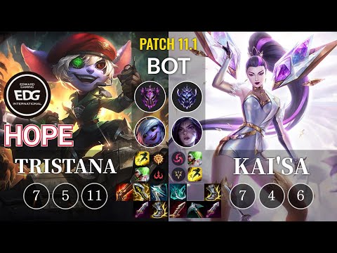 EDG Hope Tristana vs Kai'Sa Bot - KR Patch 11.1