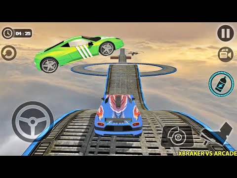 Impossible Car Tracks 3D: Blue and Green Cars Driving Stunts Levels 14 & 15 - Android GamePlay