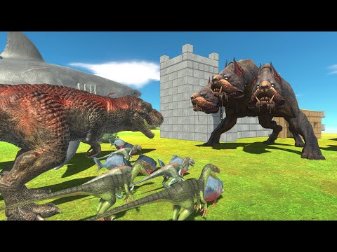Three-Headed Dog War | All Animals VS Dinosaurs And Aquatics | Animal Revolt Battle
