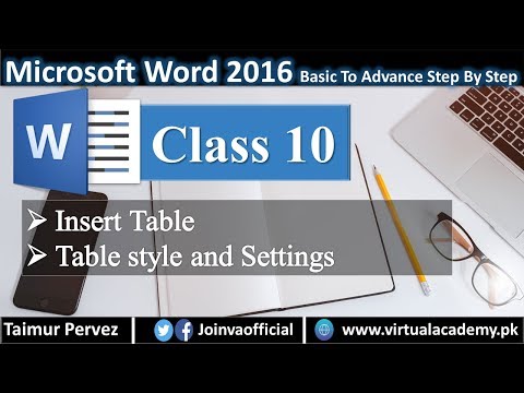 Microsoft Word | Insert Table | Table style Settings 10