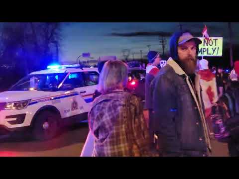 Surrey BC Freedom Convoy at pacific Border Crossing Feb 12, 2022