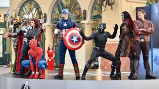 Marvel Summer of Super Heroes Opening Ceremony w/Spider-Man, Black Panther, Star-Lord, Black Widow +