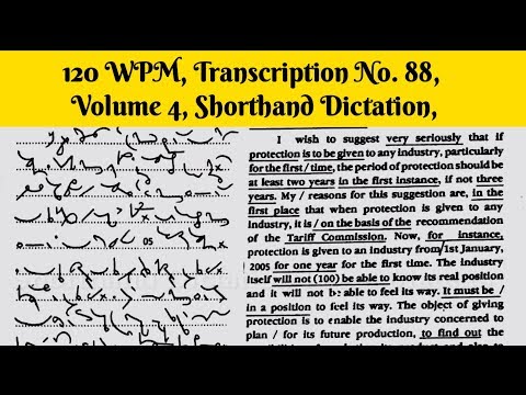 120 WPM, Transcription No  88, Volume 4,Shorthand Dictation, Kailash Chandra,With ouline & Text