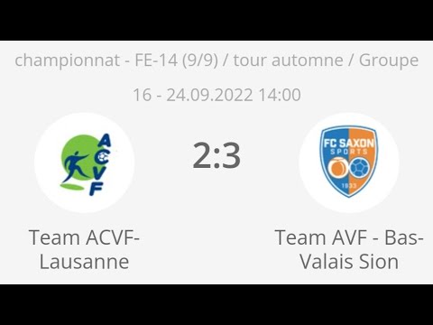 ACVF Lausanne vs Bas Valais Sion Catégorie Fe14