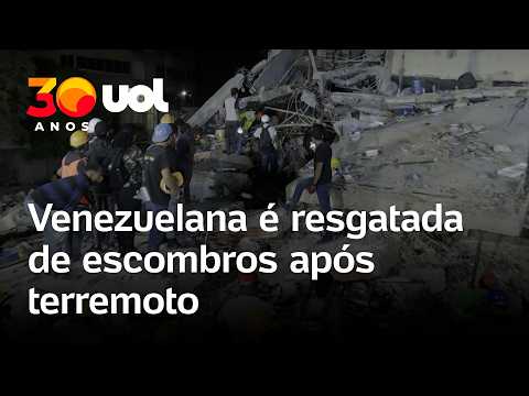 Terremoto na Venezuela: mulher fica presa nos escombros após tremor e é resgatada em La Guaira