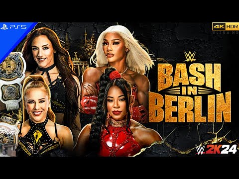WWE 2K24 (PS5) - THE UNHOLY UNION vs. BIANCA BELAIR & JADE CARGILL |TITLE MATCH| BASH IN BERLIN 2024