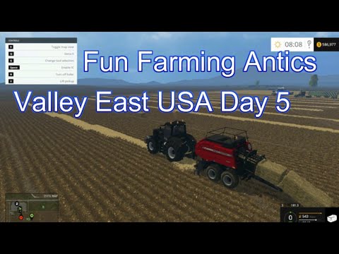 Farming Simulator 15 Valley East USA Day 5 Multiplayer Baling
