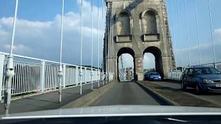 Crossing the Menai Bridge from Anglesey to North Wales