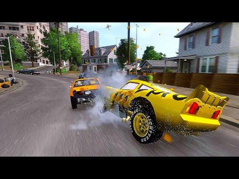 Crazy Lightning McQueen PRO Crashes - GTA 4 Real Car Crashes Ep.52