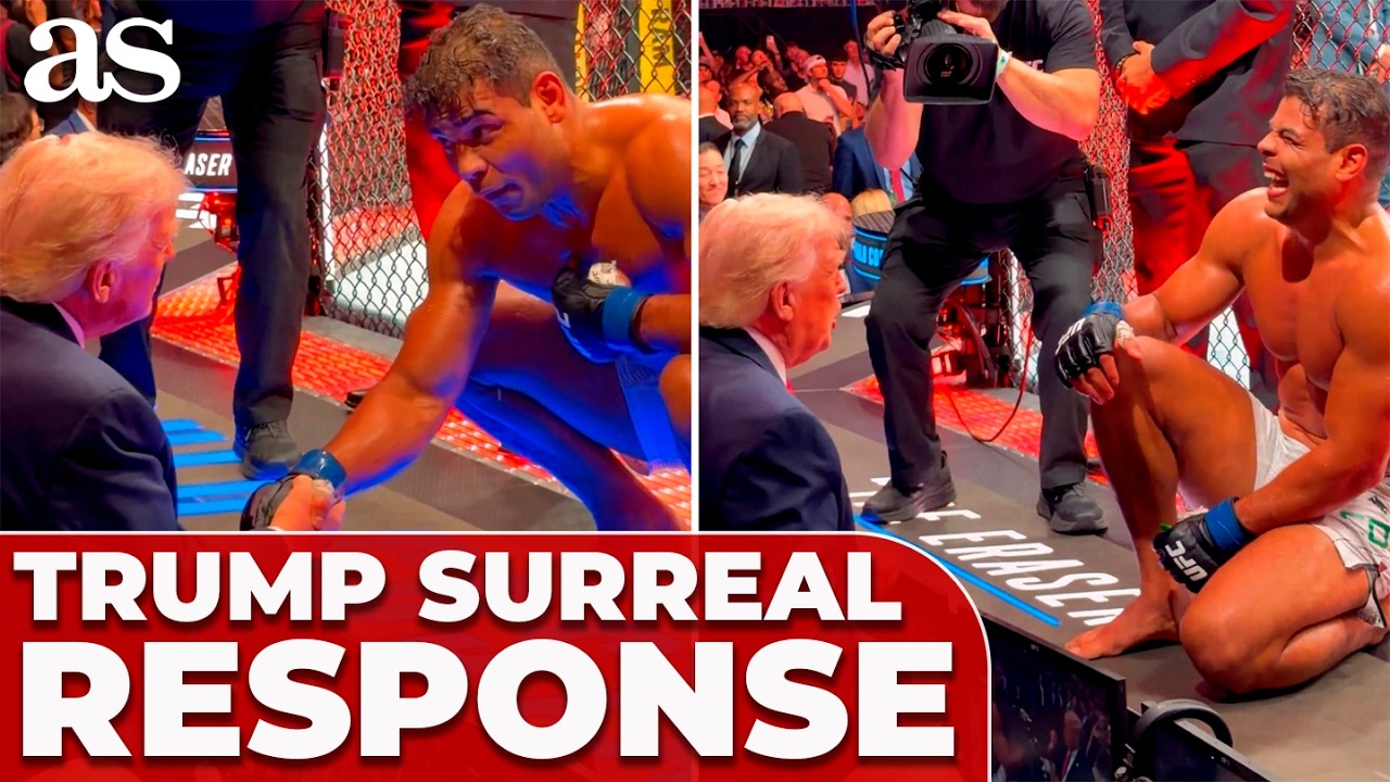 Trump's HILARIOUS REACTION as Paulo Costa leaps out of cage to GREET HIM at UFC 327