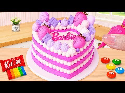 How to Make Barbie Heart Cake | Pink Barbie Cake Decorating | Cute Mini Bakes