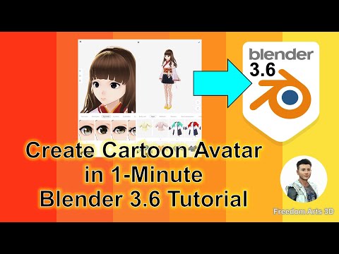 Create Cartoon Manga 3D Avatar in 1-Minute - Blender 3.6 Tutorial - Vroid Studio