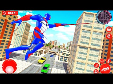 Flying Police Robot Rope Hero: Gangster Crime City Falcon Gamerz Gameplay Police Iron Man Robot
