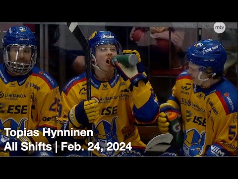 Topias Hynninen (JUK52) | All Shifts | Jukurit vs. JYP (Liiga) | 02 24 2024