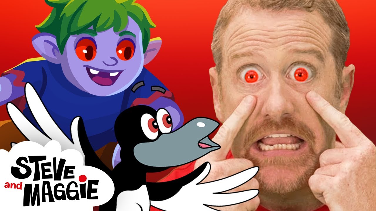 Halloween Monster Ice Cream & Tricks for Kids with Steve and Maggie |  Haunted Forest Animals