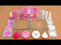 Pink Vs White Mixing Makeup Eyeshadow Into Slime ASMR