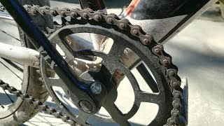 old rusty chain cleaning