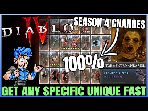Diablo 4 - Do THIS Now - Get ANY Specific Unique Gear FAST & EASY - New Season 4 Boss Farm Guide!