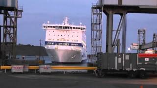 preview picture of video 'Arrival & Embarkation Brittany Ferries MV Armorique Plymouth, Devon, England 19th May 2013'