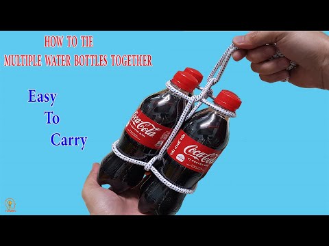 How to tie multiple water bottles together, easy to carry @9DIYCrafts