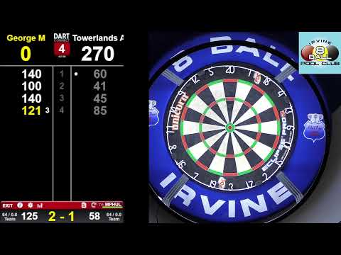 Dreghorn & District Darts League - Final Game Of Season - Irvine 8 Ball v Towerland A