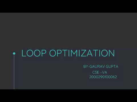 Loop optimization