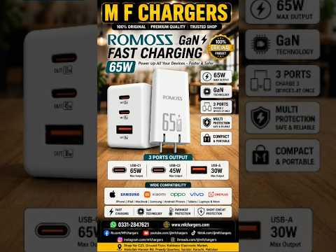 Romoss 65W GaN Charger | M F Chargers Karachi