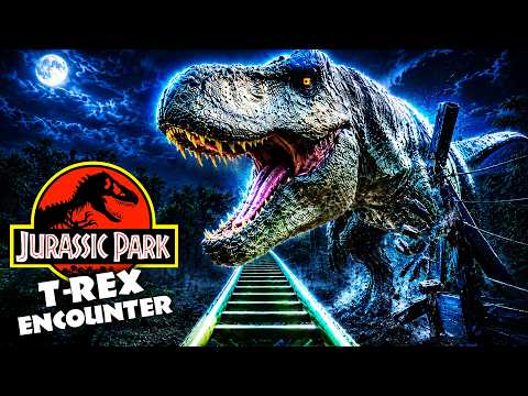 JURASSIC PARK!  T-Rex Encounter Roller Coaster POV & Movie Ride