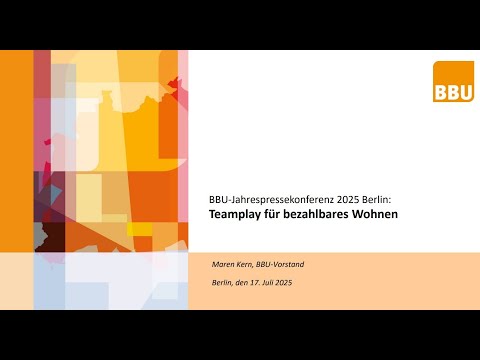 BBU-Jahrespressekonferenz Berlin: Teamplay für bezahlbares Wohnen   #wohnen #neubau #berlin