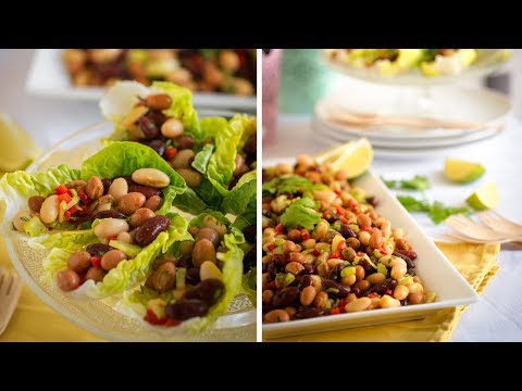SPICY SWEET THREE BEAN SALAD RECIPE - full of protein!!