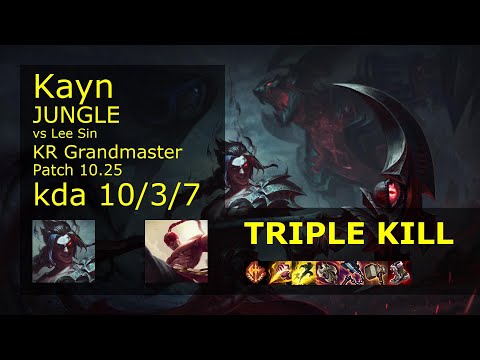 Kayn vs Lee Sin Jungle - KR Grandmaster 10/3/7 Patch 10.25 Gameplay // [롤] 케인 vs 리 신 정글