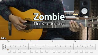 Zombie âae The Cranberries - Fingerstyle Guitar Tutorial + TAB &amp; Lyrics