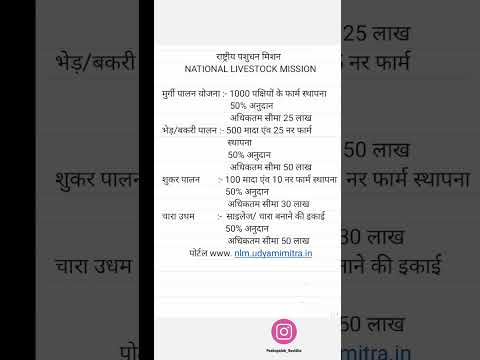 National Livestock Mission || NLM Scheme || || Dairy scheme || Government Scheme
