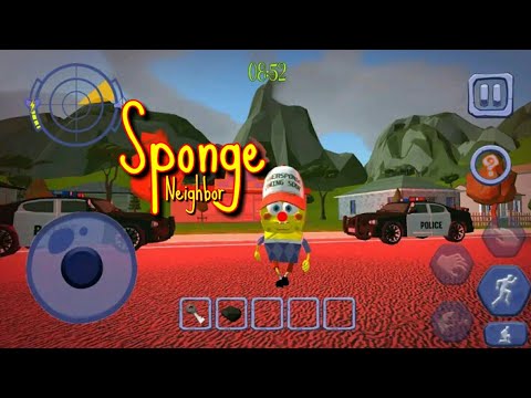 Scary Clown Man Sponge Neighbor Escape Full gameplay