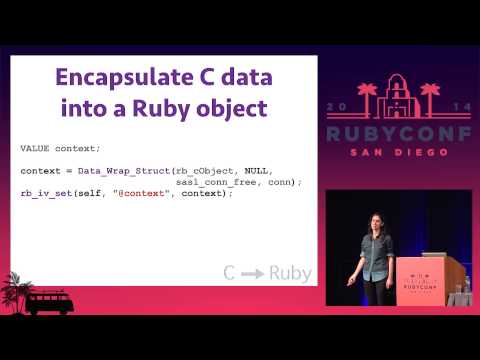 RubyConf 2014 - Ruby-red onions: Peeling Back Ruby's Layers in C Extensions by Emily Stolfo