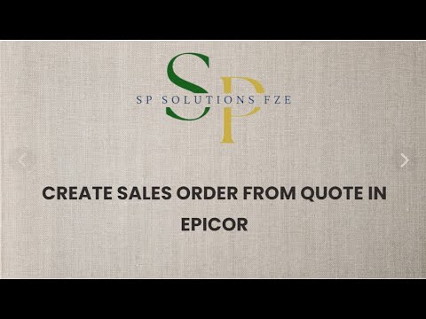 Create Sales Order from Quote in EPICOR E10 !!!