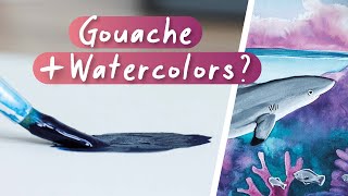 How to COMBINE Watercolors & Gouache