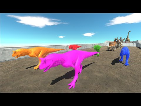 Race to eat Neon Carnotaurus Pack - Animal Revolt Battle Simulator