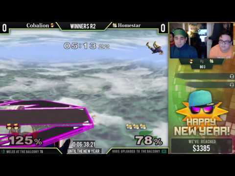 Melee @ the Balcony 78 - Winners R2 ft. Cobalion (Falcon, Marth) VS Homestar (Fox, Peach)