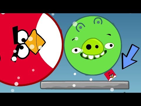 Angry Birds Kick Out Green Pigs - SMALLEST SQUARE BIRD FORCE OUT GIANT ROUND BIRDS AND PIGGIES!