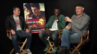 Aldis Hodge and Jason Douglas on stepping it up in Jack Reacher: Never Go Back video