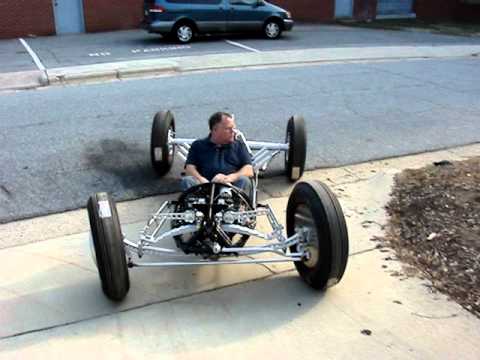 Test driving the drop tank chassis for the first time.